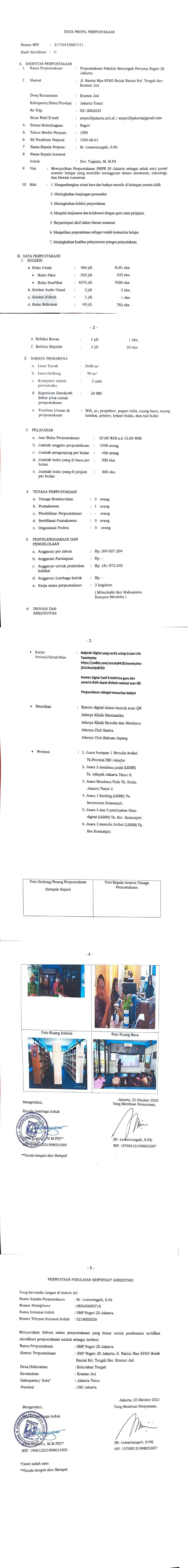 Perpustakaan SMPN 20 Jakarta