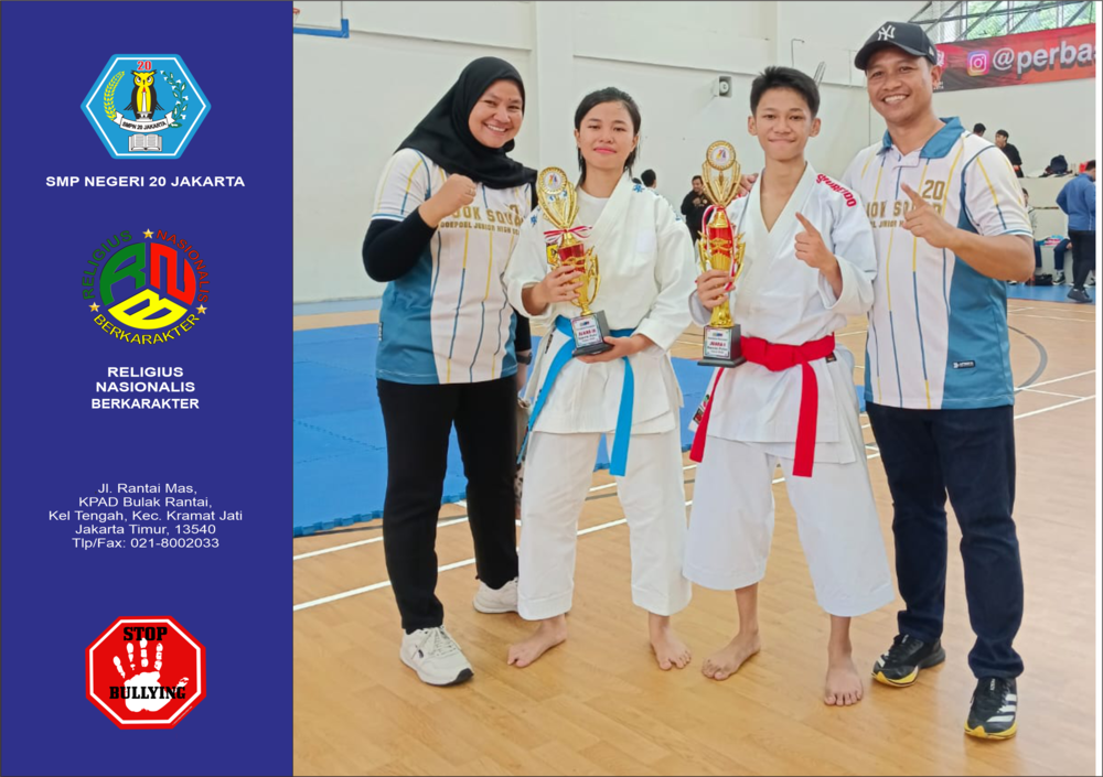 Prestasi Membanggakan! Siswa SMPN 20 Jakarta Raih Juara Karate di O2SN Kramat Jati