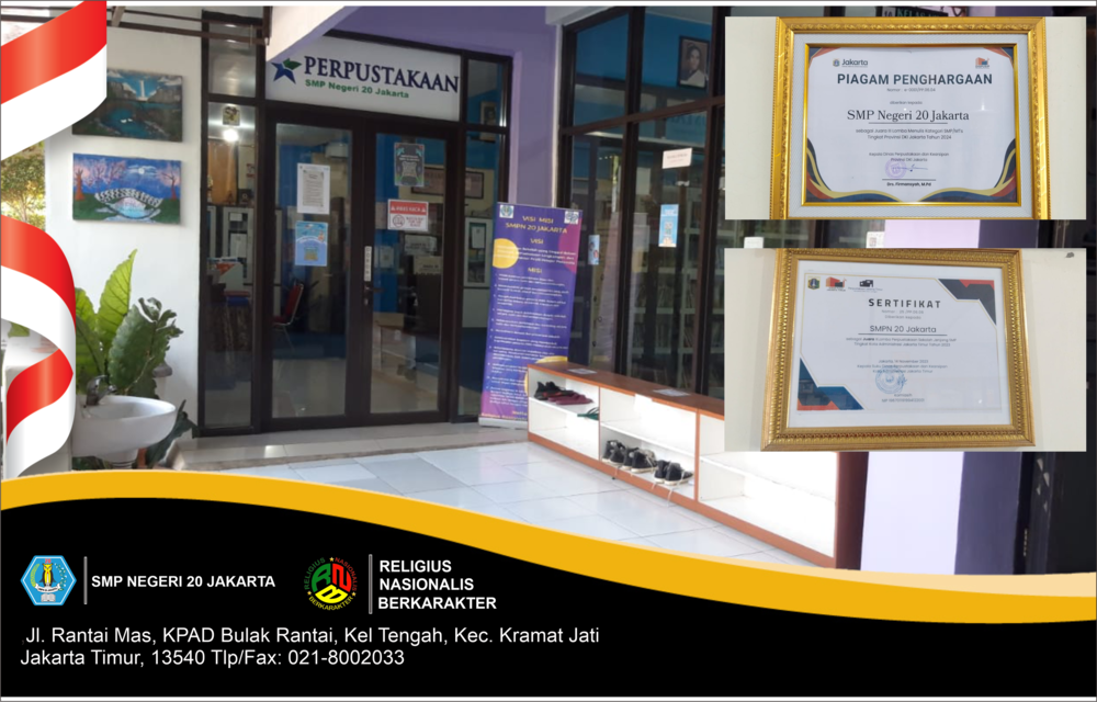 Perpustakaan Modern SMPN 20 Jakarta:Simpan Ratusan Buku dan Karya Digital, Raih Penghargaan Provinsi